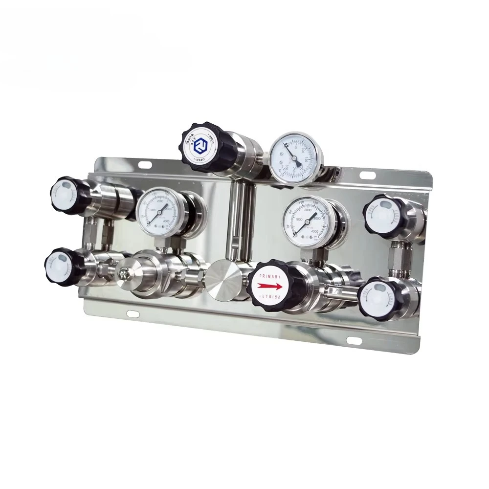 Semi-Automatic SS316L Conversion Manifold Control Panel Nitrogen Inlet 4000 psi Outlet 100 psi