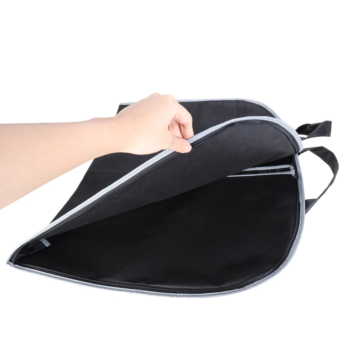 

3Pcs Black Suit Garment Covers Non-Woven Fabric Carry Handles Press Fastening Travel Clothes Protector Breathable Full