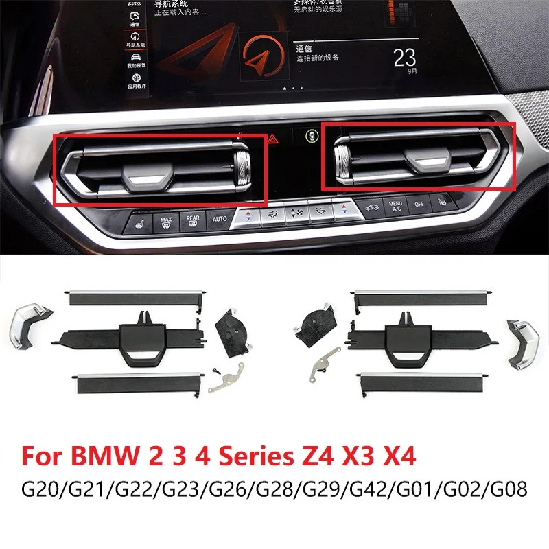 Car Front Central Air Vent Grille Outlet Slide Clip Repair Kit Left&Right For BMW 2 3 4 Z4 X3 X4 F40 F44 G20 G26 G28 G29 G01 G02