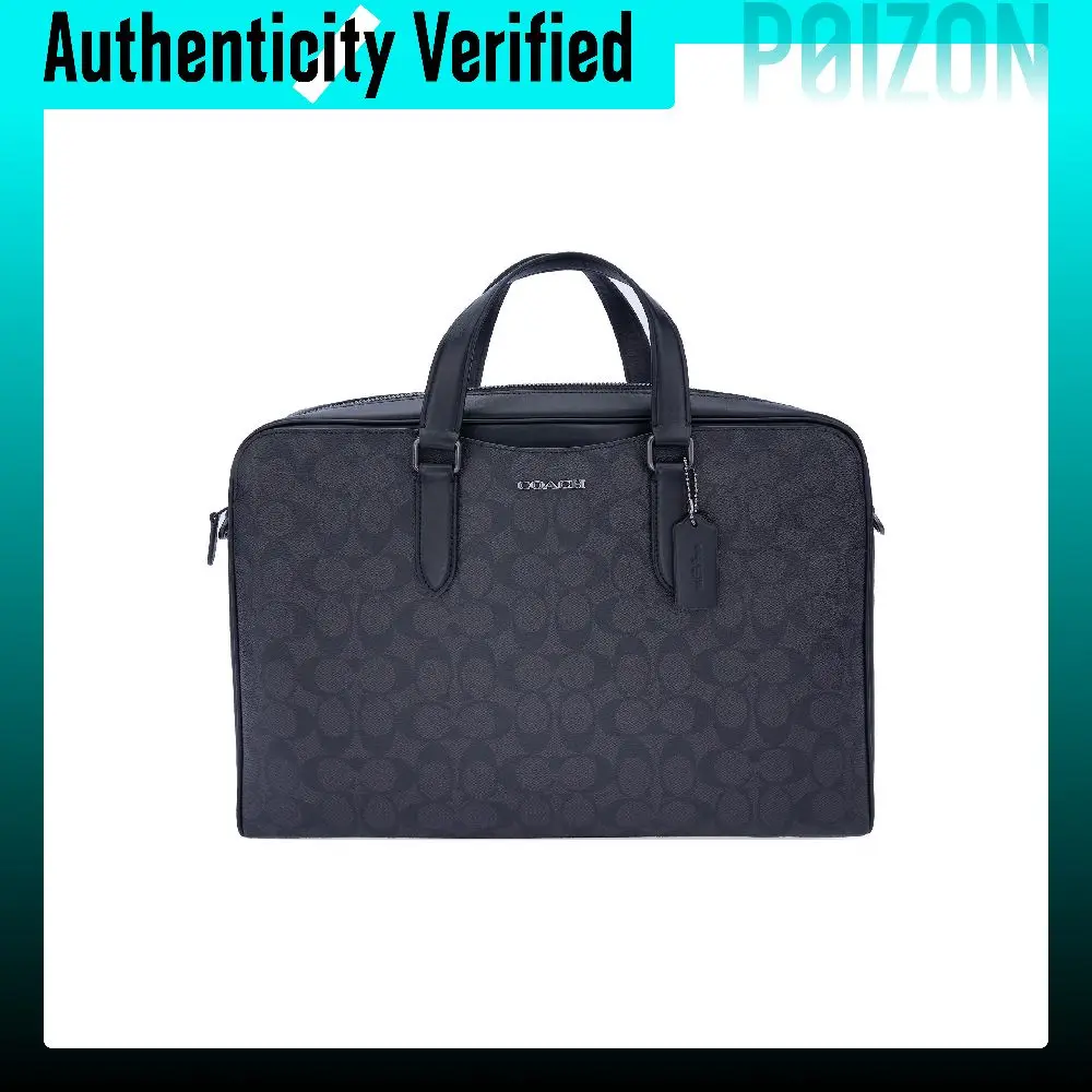 COACH Graham Calfskin Portable One Shoulder Crossbody Briefcase Large Men's Black C8175-QBN3A