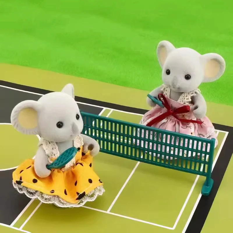 دمية صغيرة لمحاكاة الحيوانات العائلية في الغابات ، أرنب ، سنجاب ، دب ، نموذج بيت الدمية ، ألعاب المطبخ ، لعبة التظاهر ، هدية طفل