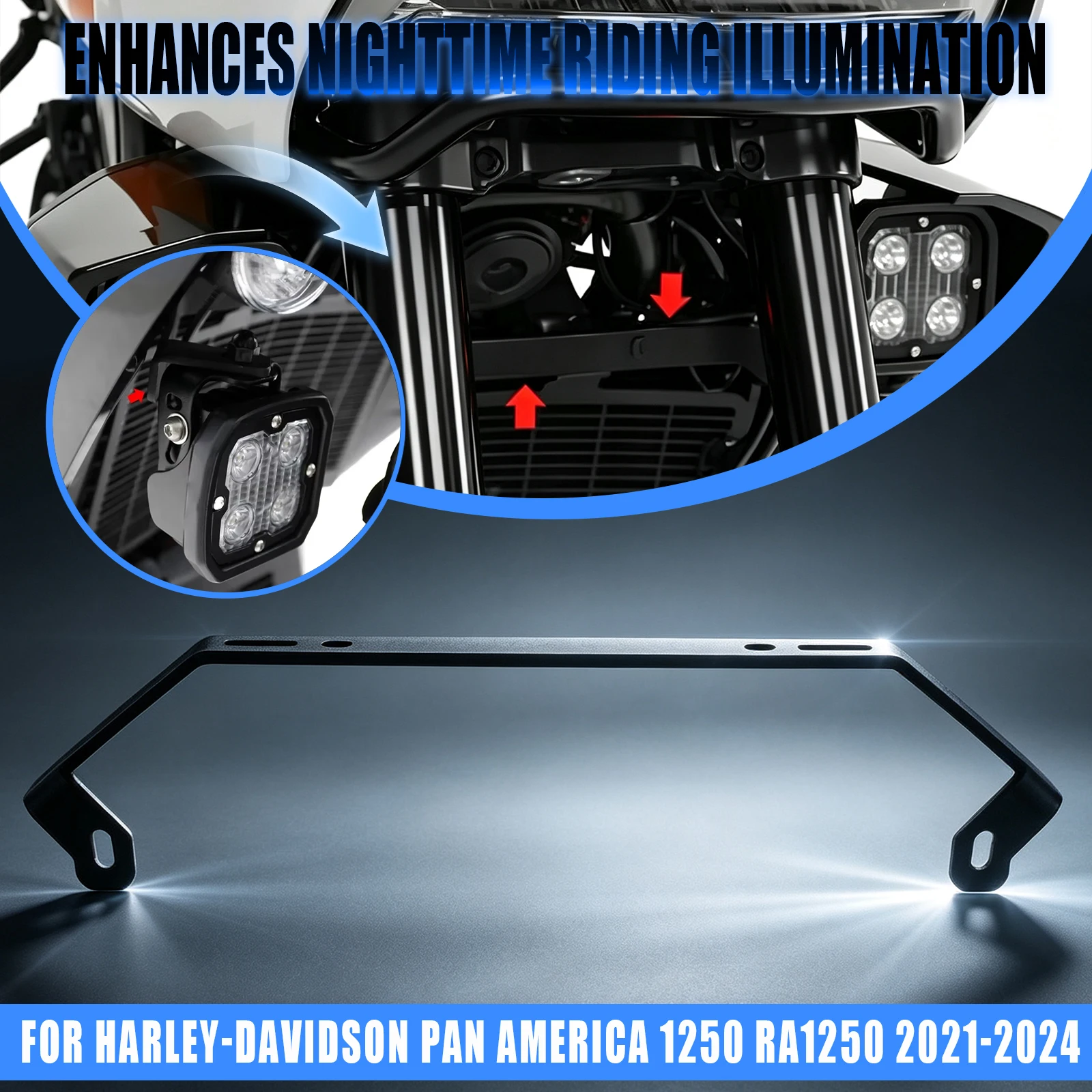 For Harley Pan America 1250 S PA1250 PA1250S 2021-2023 Motorcycle LED Fog Light Auxiliary Bracket Spotlight Driving Lamp Mount