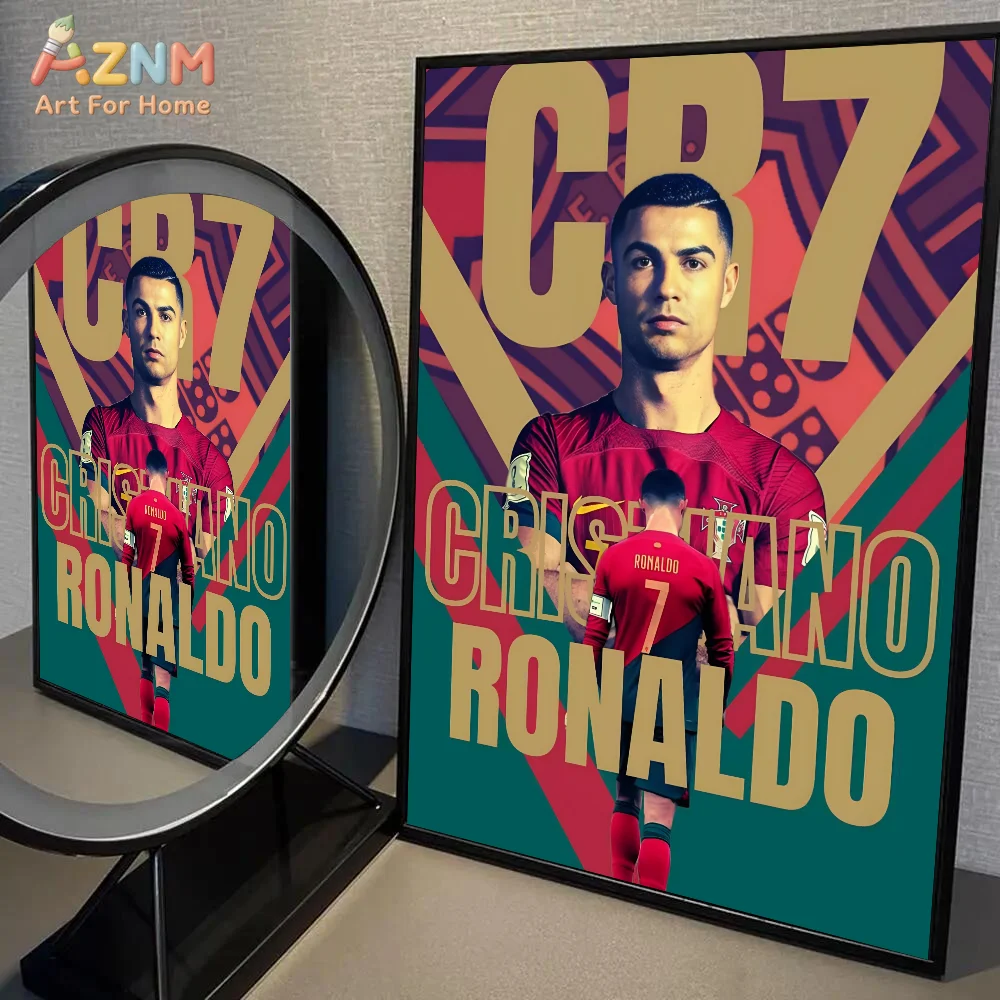 1pc  C-Cristiano Ronaldo CR7 Poster Self-adhesive Art Waterproof Paper Sticker Coffee House Bar Room Wall Decor view 5