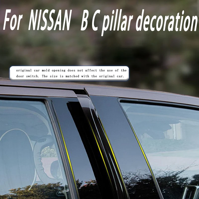 

For NISSAN GENISS LIVINA TIIDA SUNNY QASHQAI Car B C Pillar Middle Central Column PC Window Trim Decoration Protection Stickers