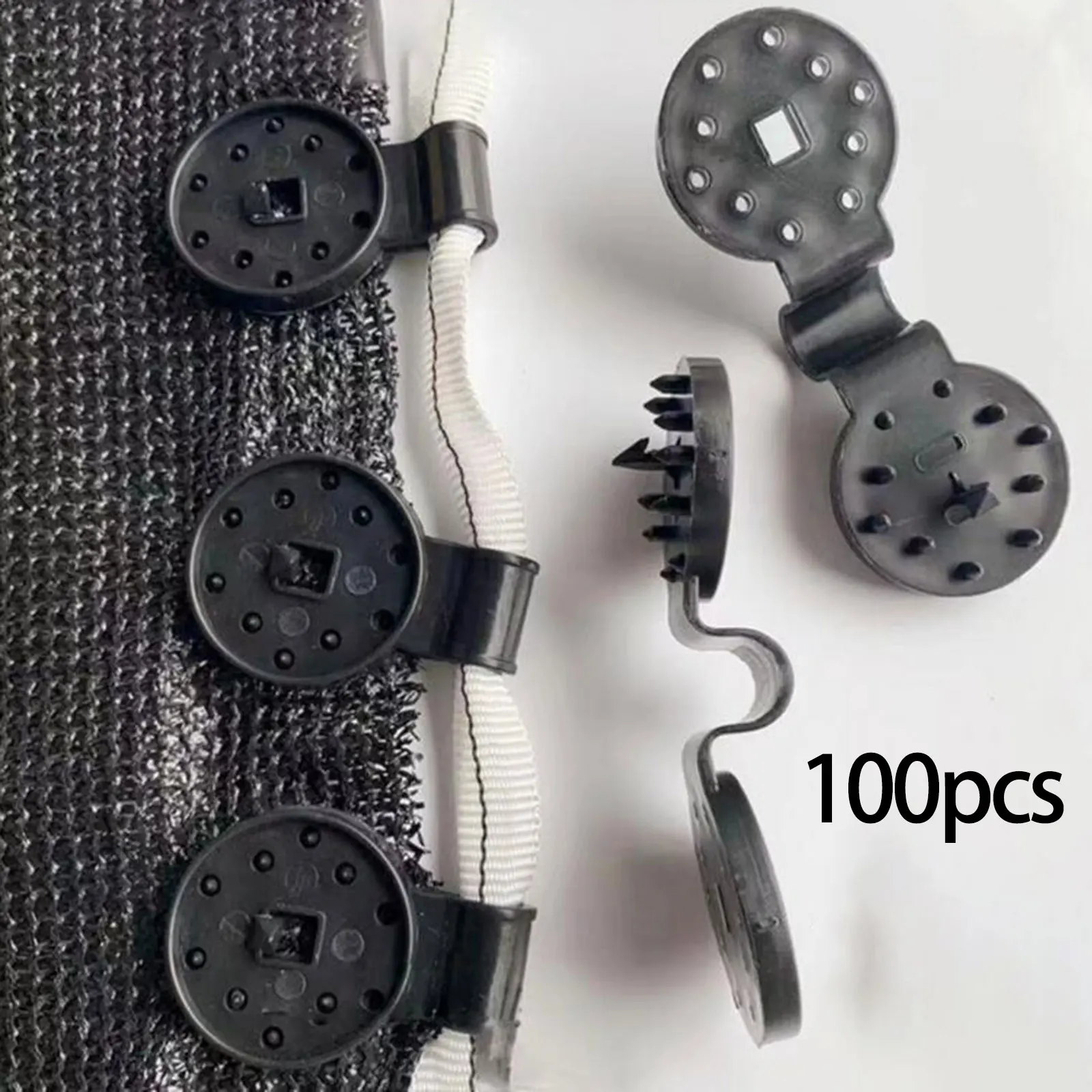 100Pcs Shade Net Clips Tighten Tools Round Heavy Duty Shade Cloth Clips Awning Clamp for Garden Netting Boat Cover