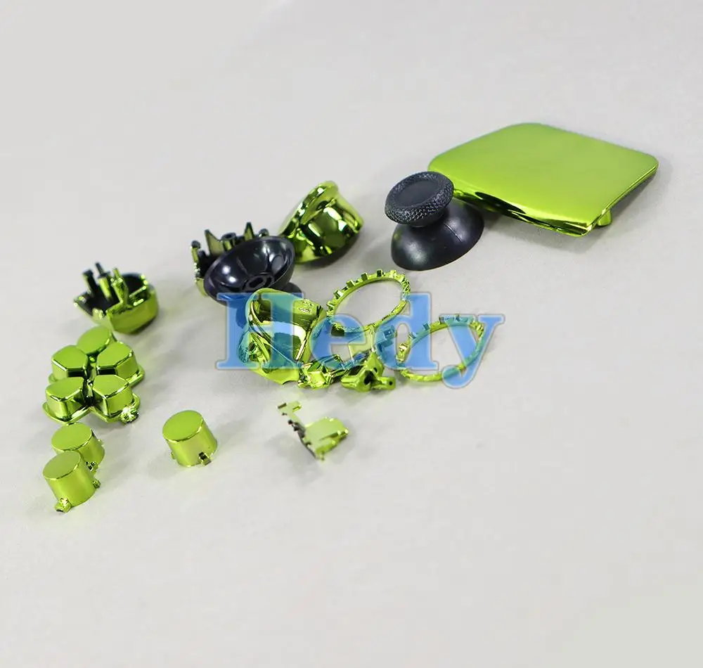 1set Full Set Chrome Plating Buttons For PS5 V1 Handle Thumb Sticks Joystick Cap L1 R1 L2 R2 D-pad Button For PS5 Controller