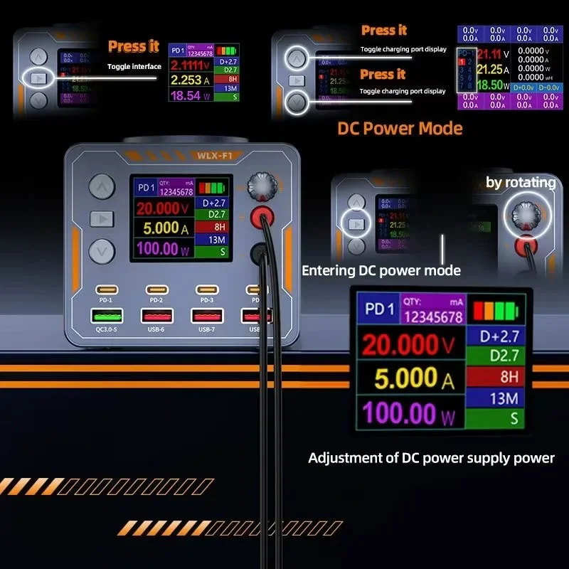 140 واط أقصى إخراج شحن فائق السرعة يدعم بروتوكول PD3.0 شاحن لاسلكي لمحطة شحن USB للهاتف المحمول