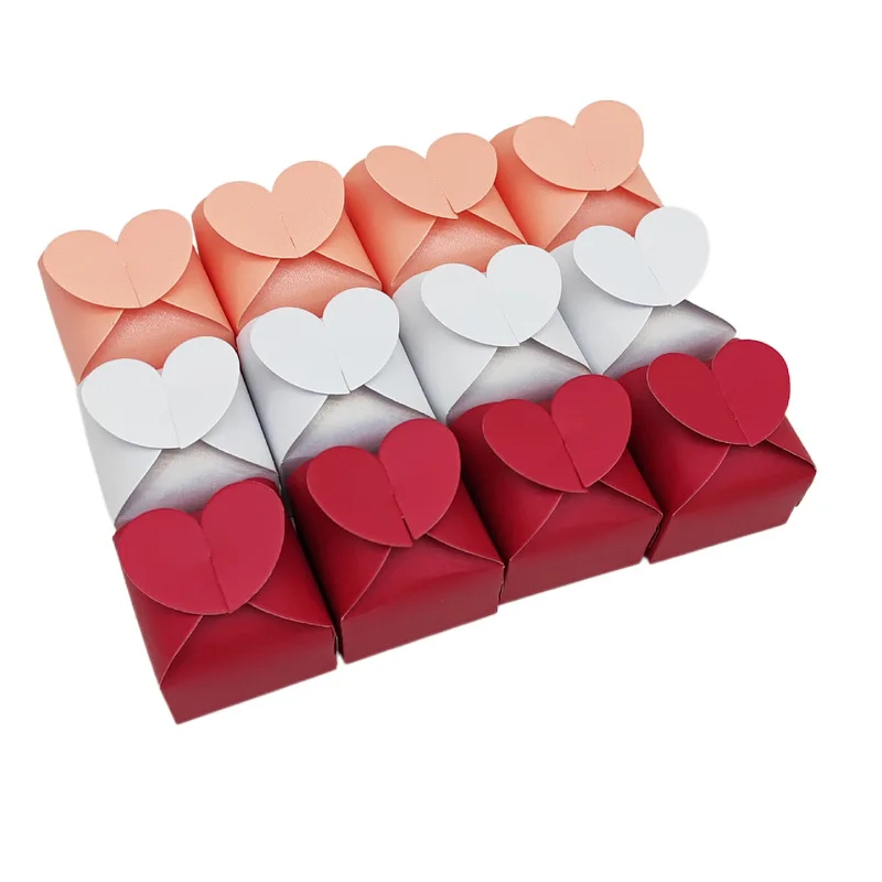 Pearlescent Heart-shaped Carton Nude Color Fresh Candy Box European Style Simple Love Chocolate Carton Valentine's Day