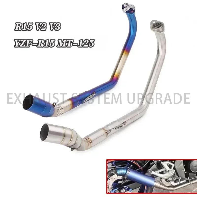 For YAMAHA YZF-R15 YZF R15 V3 R125 MT15 MT-15 2017 - 2021 Motorcycle Exhaust Escape Moto Muffler Front Middle Link Pipe Slip-On