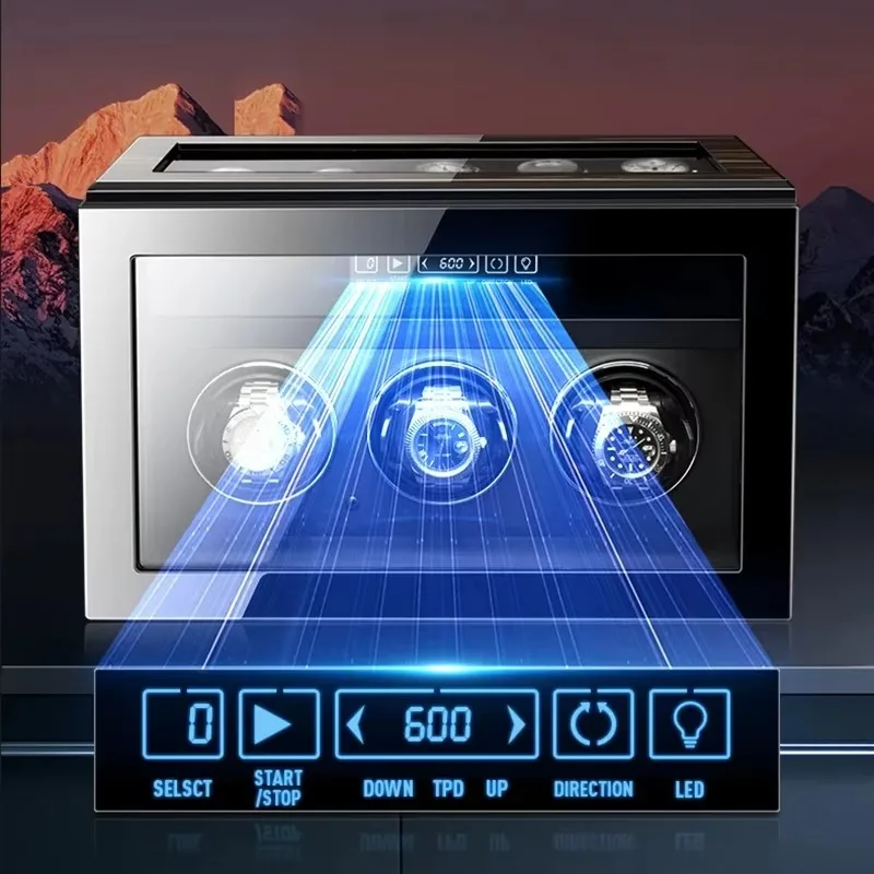 Automatic Winder Remote Control Mechanical Watch Fingerprint Unlock Box Smart LCD Touch Screen Storage Safe