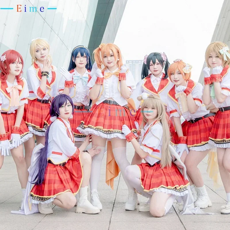 

EIME LoveLive Cosplay Costumes Kousaka Honoka Minami Kotori Sonoda Umi Ayase Eli Dancing Dress Party Uniforms Suit Custom Made