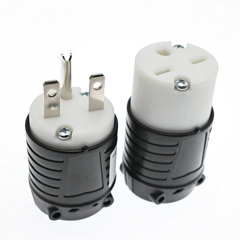 US Industrial Connector American Nema 6-15P Male Plug 6-15R Female Socket Self-wiring Connector For Power Cord 15A 250V