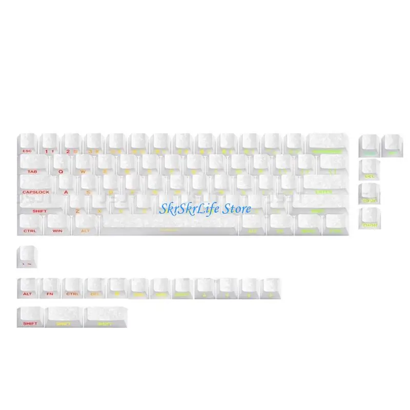 E65E Original Profile Keycaps Carbon Fiber Texture PBTs Material 82Key Transparents