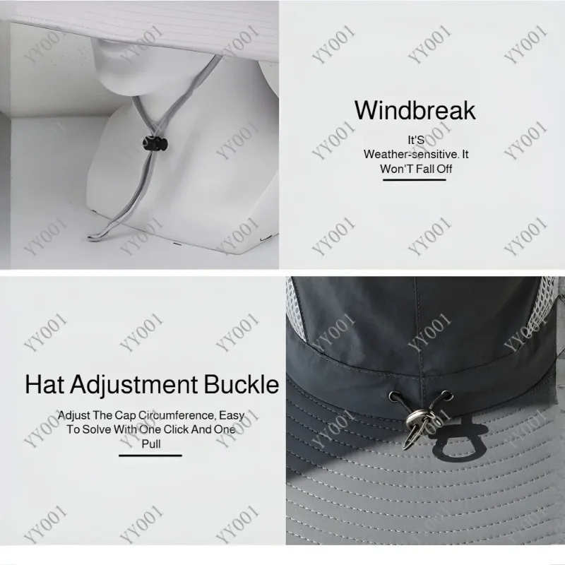 Outdoor Fishing Sunscreen Hat With Dual Adjustable Solar Fan Anti-UV Sunshade Breathable Fisherman Cap