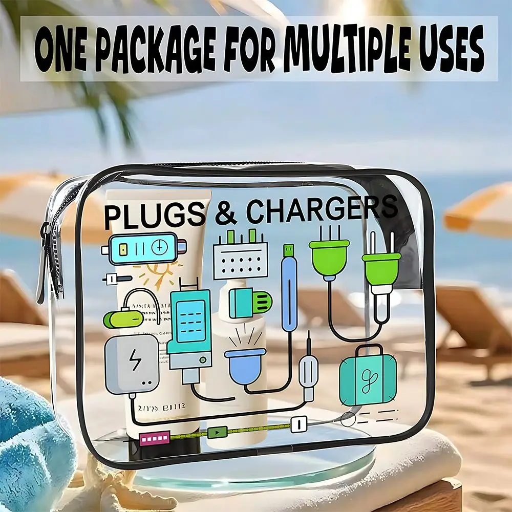 حقيبة مستحضرات التجميل الجديدة المقاومة للماء، حقيبة مكياج PVC شفافة، سعة كبيرة لتخزين الأدوية، منظم السفر #5