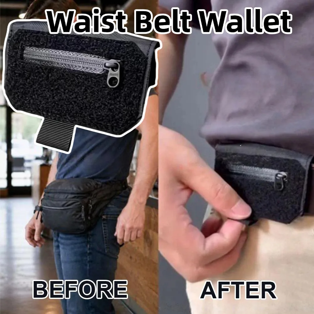 Portefeuille de ceinture portable, cadeau pour homme, pochette de voyage fine et discrète pour argent liquide, cartes et passeport, pour les essentiels quotidiens et de voyage