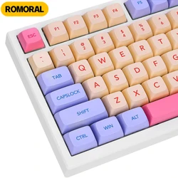 XDA PBT keycap,Marshmallow Cute Pink Purple Keycaps set para Cherry MX/Kaihua switch, Teclado mecánico para juegos