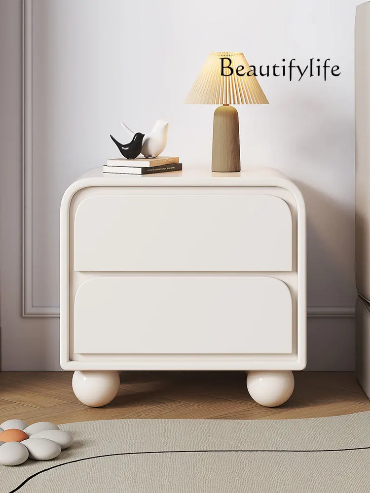 

Cream Style Bedside Simple Small Apartment Home Bedroom Chest of Drawers Bedside Small Storage Locker