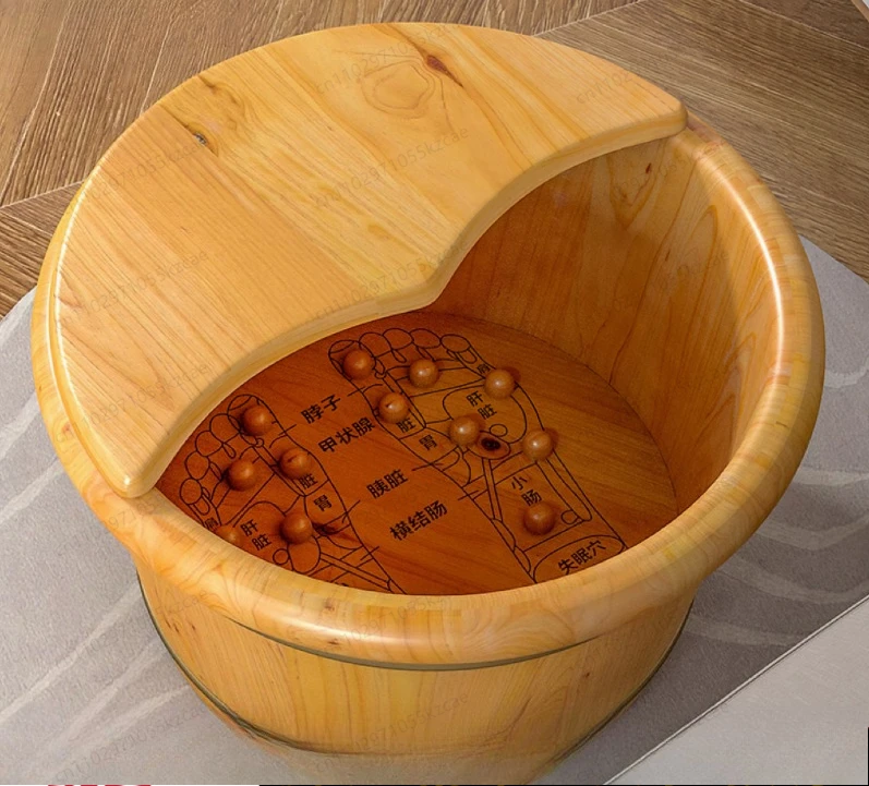 

Foot Bath Wooden Bucket Household Solid Wood Foot Bath Wooden Basin Thermal Insulation Barrel Foot Washing Wash