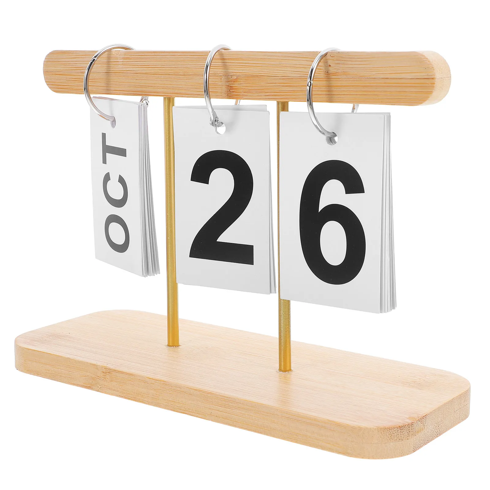 

Настольный вечный календарь из бамбука и железа, ежедневный, креативный, в винтажном стиле, для офиса и дома, миниатюрное украшение для рабочего стола