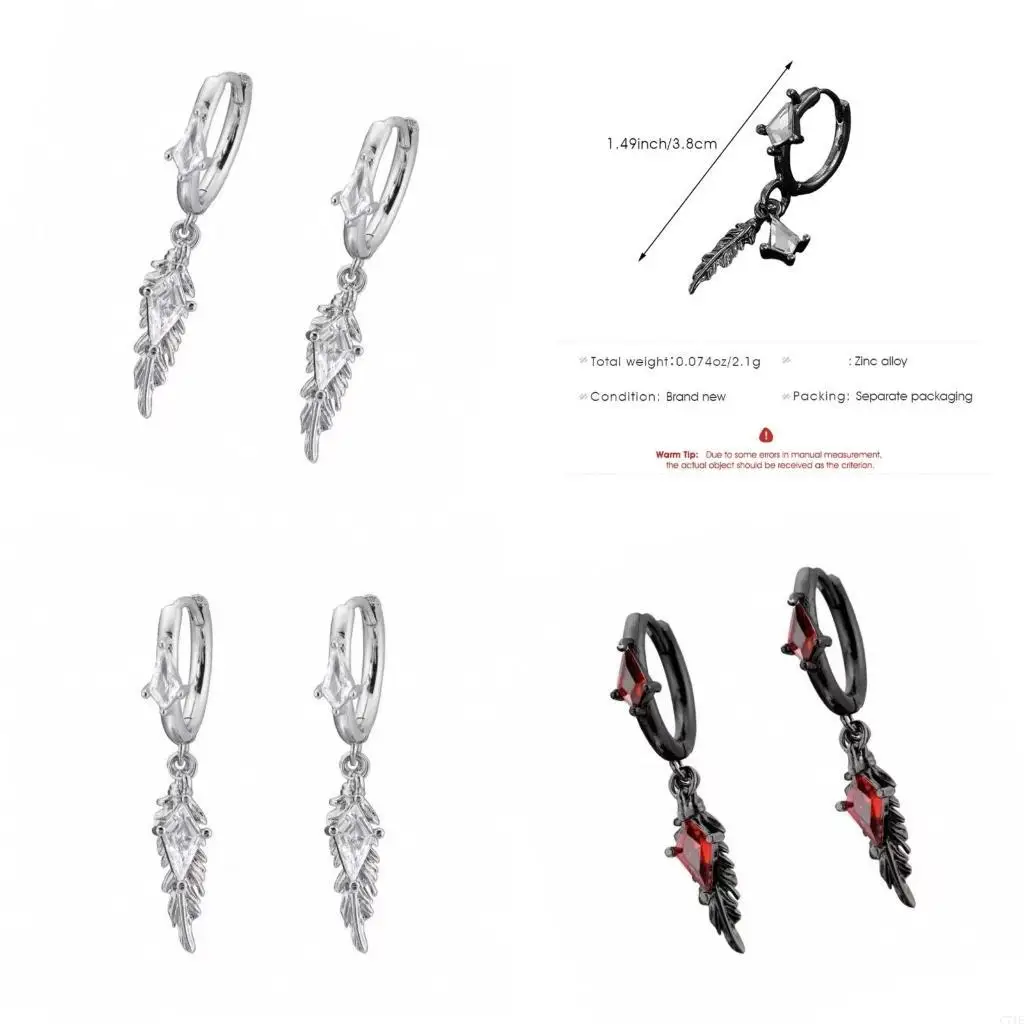 

Stylish Zircon Drop Earrings Alloy Comfortable Day Night Wear Accessory
