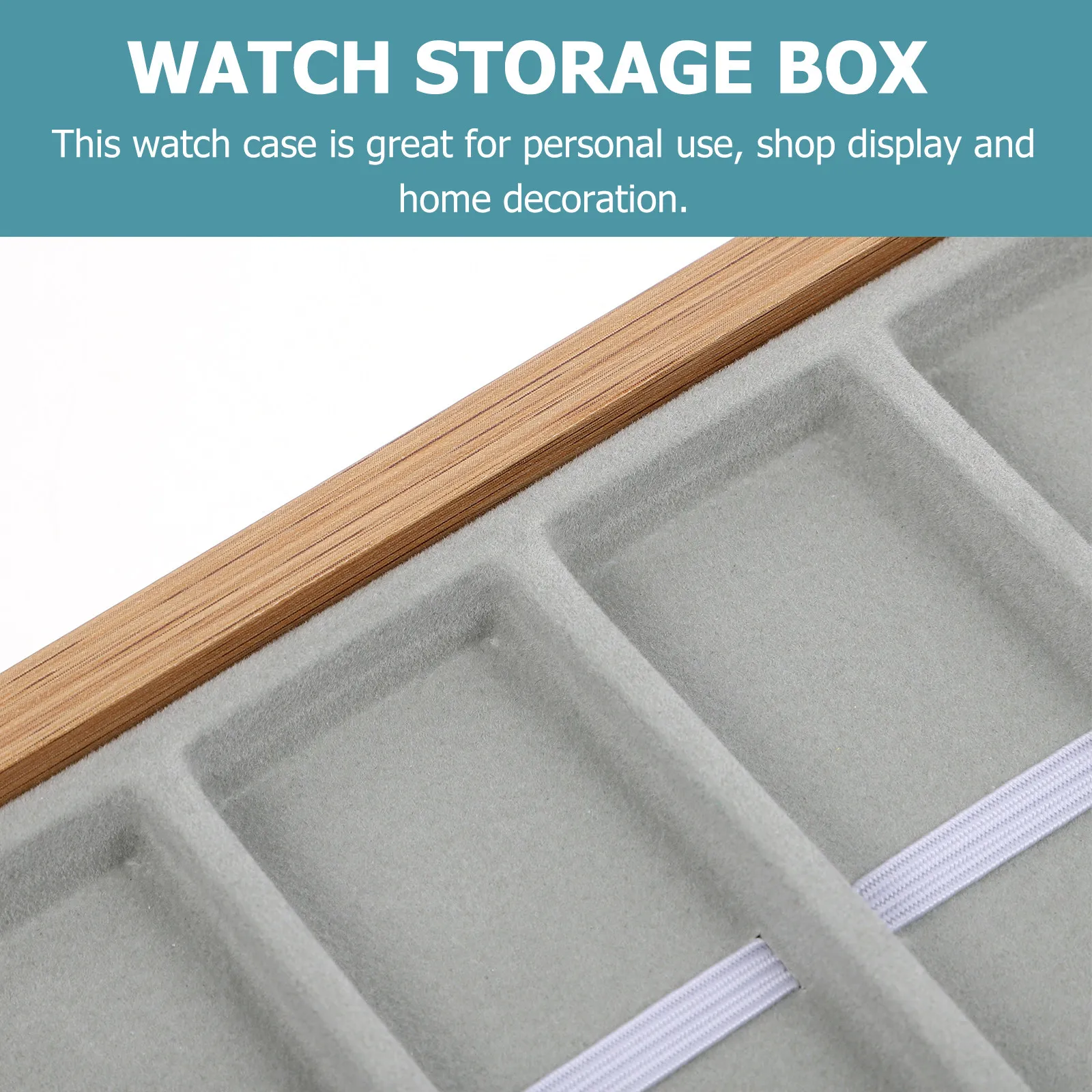 Wooden Watch Display Tray with Flocking Interior for Men Women Watch Storage Jewelry Organizer Dust Protection Travel Friendly