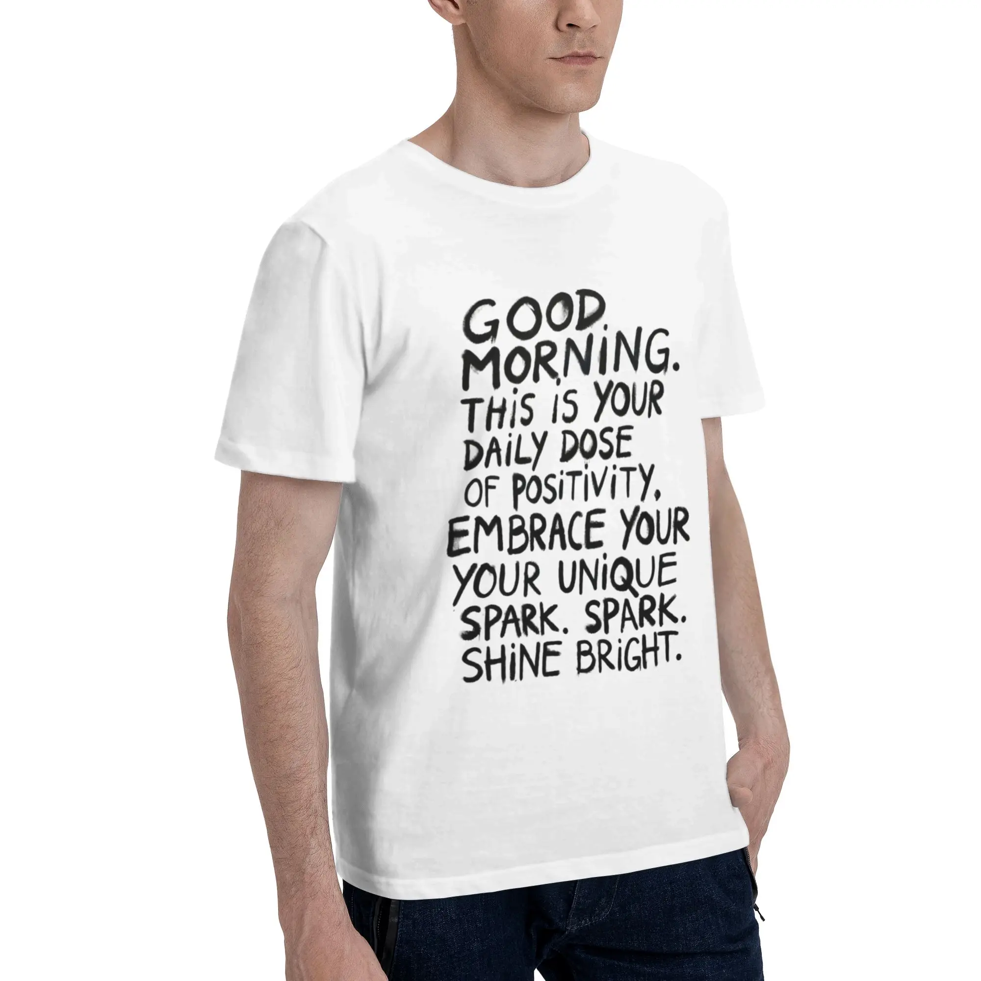 Good Morning Daily Dose Of Spray Paint Text Men T Shirt  Amazing Tee Shirt Short Sleeve Round Collar Cotton Printed Clothes