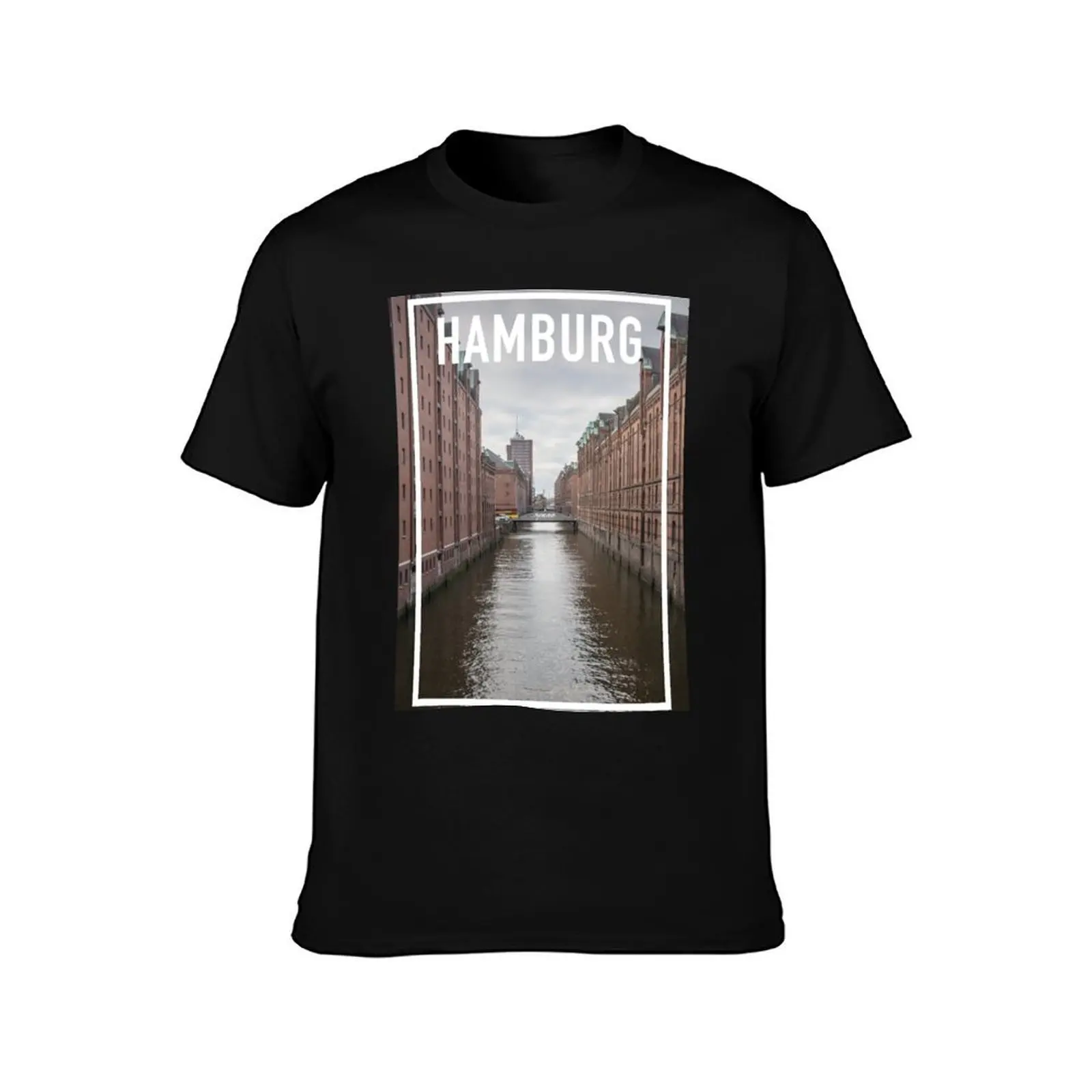 HAMBURG FRAME T-Shirt, Summer Casual Cotton Tee, Oversized Streetwear Tops, Vintage Graphic Print, Loose Fit Short Sleeve
