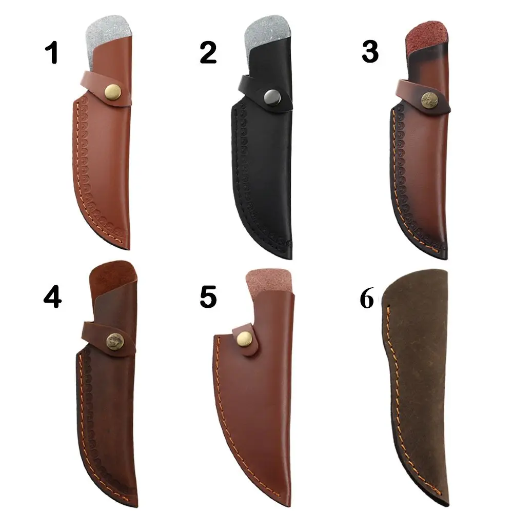 Knife Protective Cover Leather Sheath Belt Knife Sheath Leather Sheath With Waist Belt Buckle Pocket Multi-function Tool