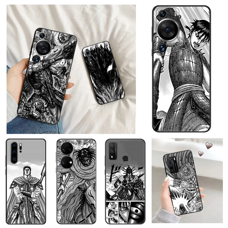 Matte Phone Case for Huawei P20 Pro P Smart P40 P30 Lite Moto G30 G31 G200 One Fusion KINGDOM Manga Soft Black Case Funda Shell