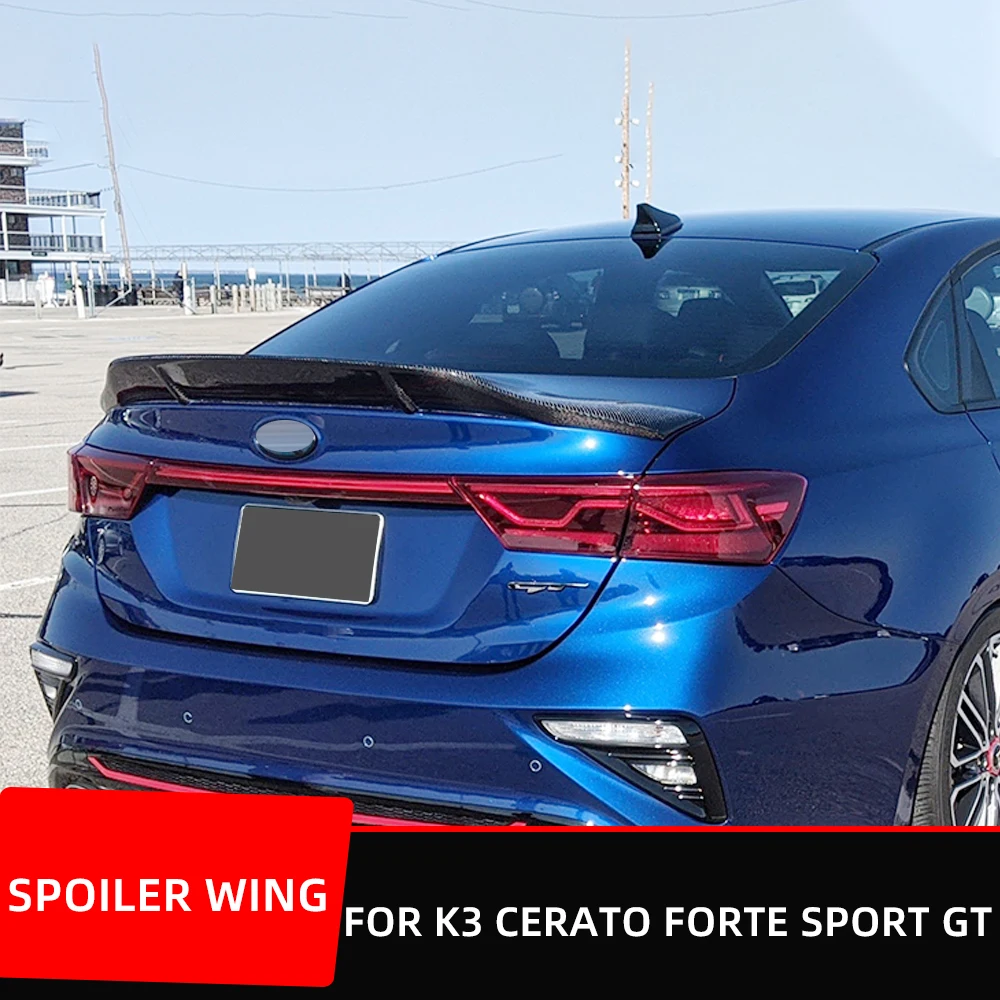 For Kia K3 Cerato Forte Sport GT 2019 2020 2021 Carbon Fiber FRP Rear Trunk Lid Car Spoiler Wings Exterior Tuning Accessories