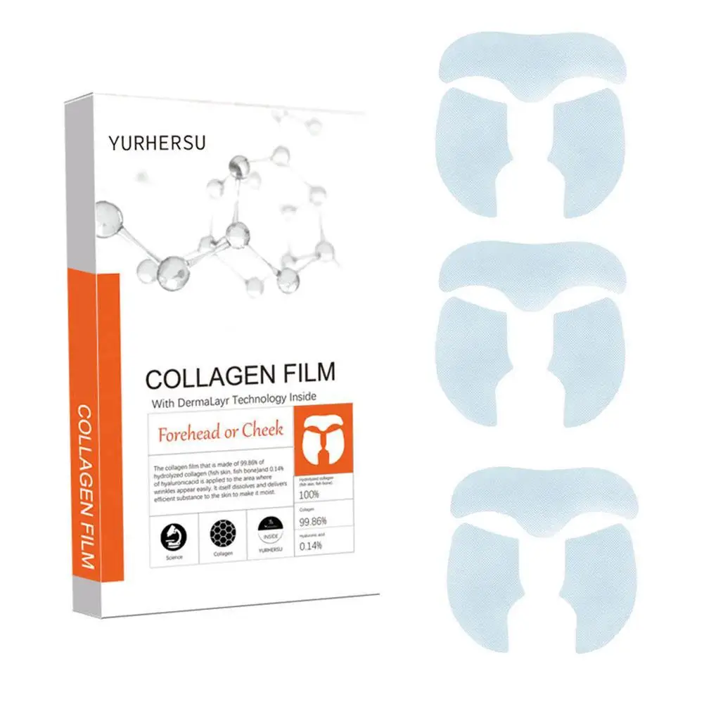 Facial High-Protein Collagen Film Water-Soluble Mask Essence Patch Firming Dark Face Anti Lifting Collagen Paste Circles D6R9