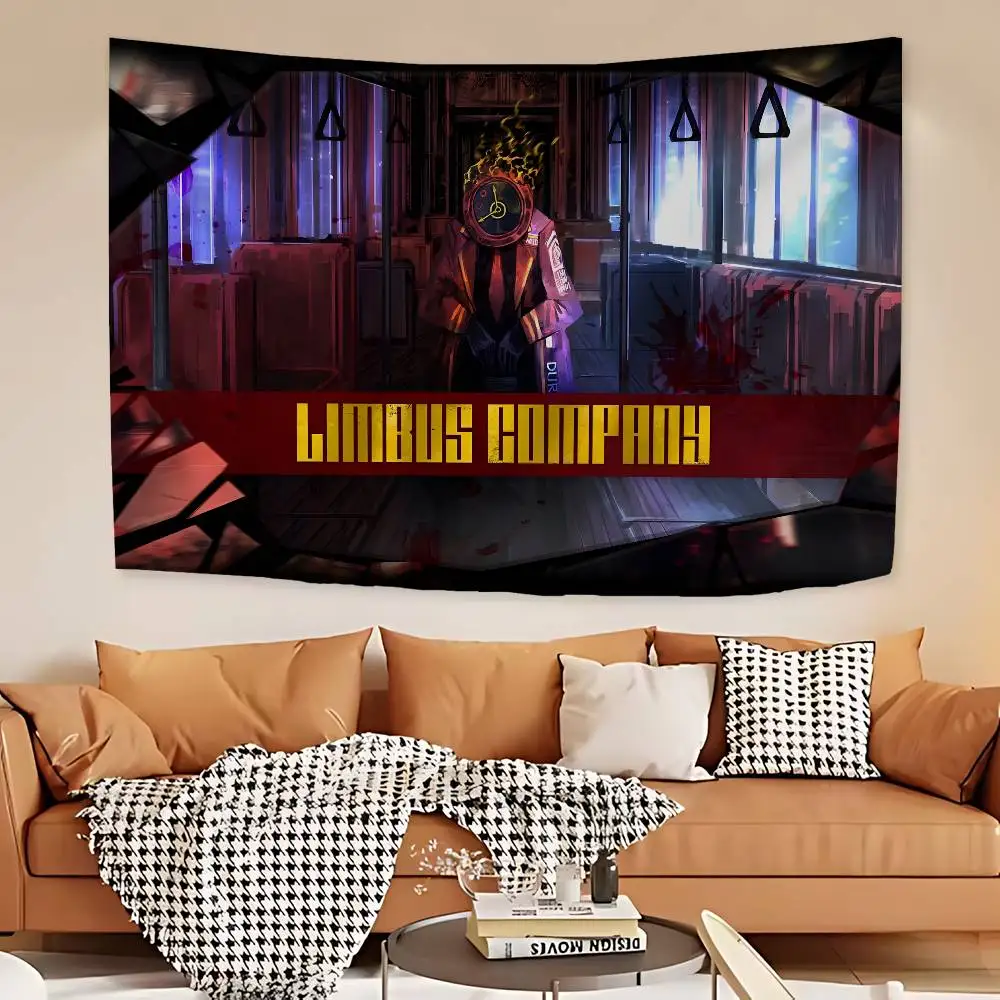 L-Limbus-Company Roguelike Game Anime Tapestry Hippie Flower Wall Carpets Dorm Decor Cheap Hippie Wall Hanging