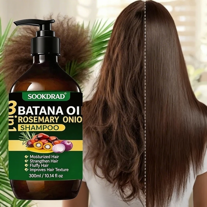 Viral Batana Oil Rosemary Onion Shampoo, Volumize Fluffy Hair For All Hair Types 300ml