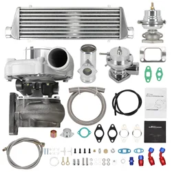 T3 T4 TO4E T04E 400HP Universal Turbo Turbocharger Kit w/ Wastegate Intercooler