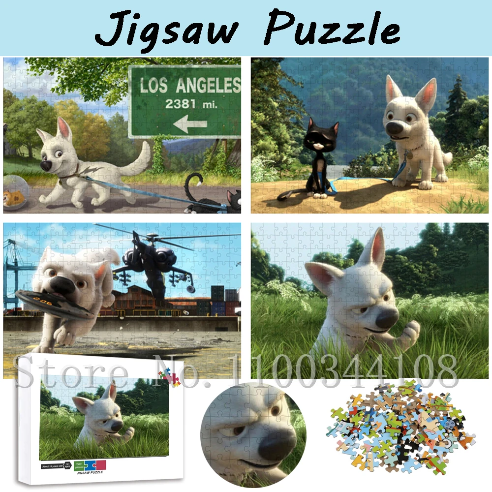 

300/500/1000 PCS Cartoon Bolt Jigsaw Puzzles Disney Movies Wooden Puzzles for Children Education Training Observation Toys