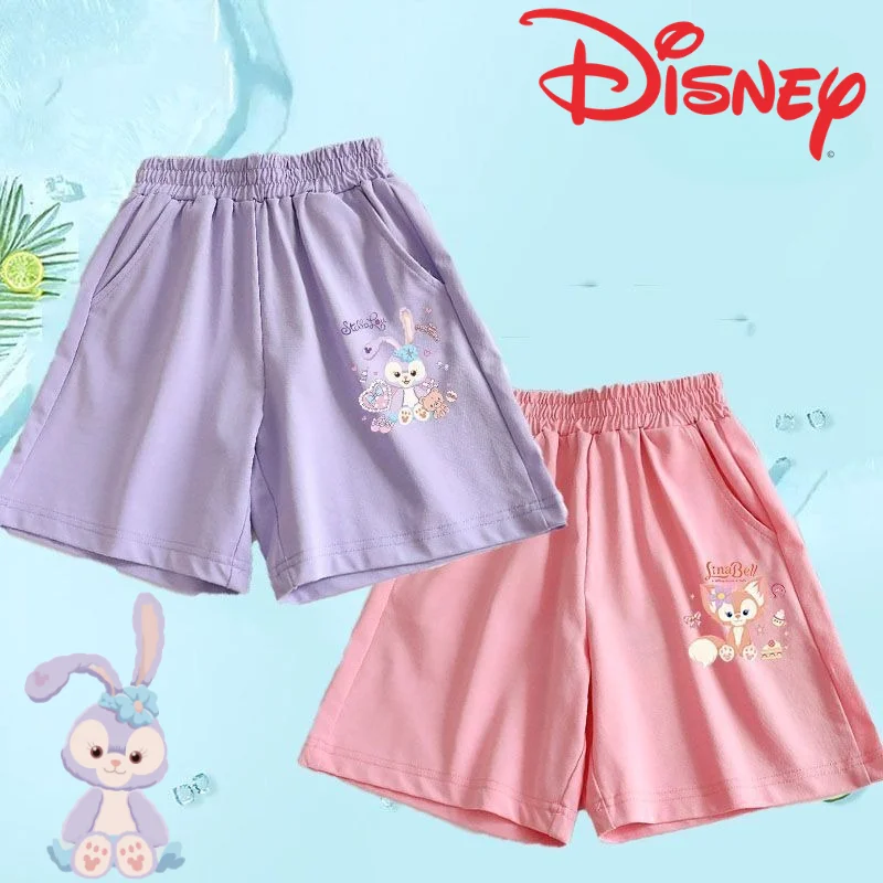 

Cute Disney Stella Lou LinaBelle Creative Cartoon Pattern Comfortable Shorts for Girls New Fashion Medium Rise Slacks for Girls