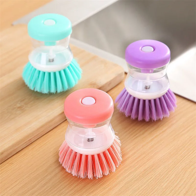 Kitchen Wash Pot Dish Brush Astronaut Washing Utensils With Automatic Soap Liquid Dispenser Household Cleaning Accessories