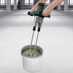 2 Paddle Cement Mixer Mortar Stirrer Concrete Paint Mortar Hand Mixer 6 Speeds Optional Red 1800W / Green 2800W