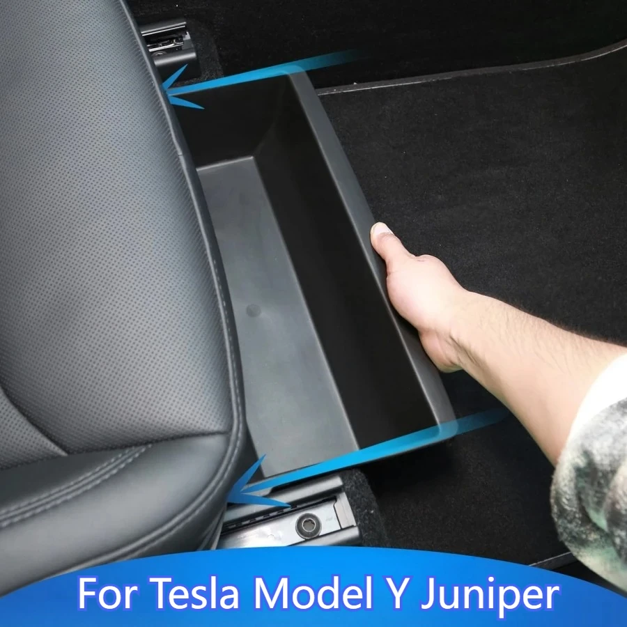 

Ящик для хранения под сиденьем для Tesla Model Y Juniper Launch 2025 2026, органайзер с центральным управлением, дорожные аксессуары, лоток на переднее сиденье