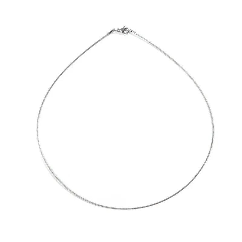 1 Piece New 304 Stainless Steel Collar Neck Necklace  Simple Jewelry For Women Girls Men Gift 45cm(17 6/8") Long,