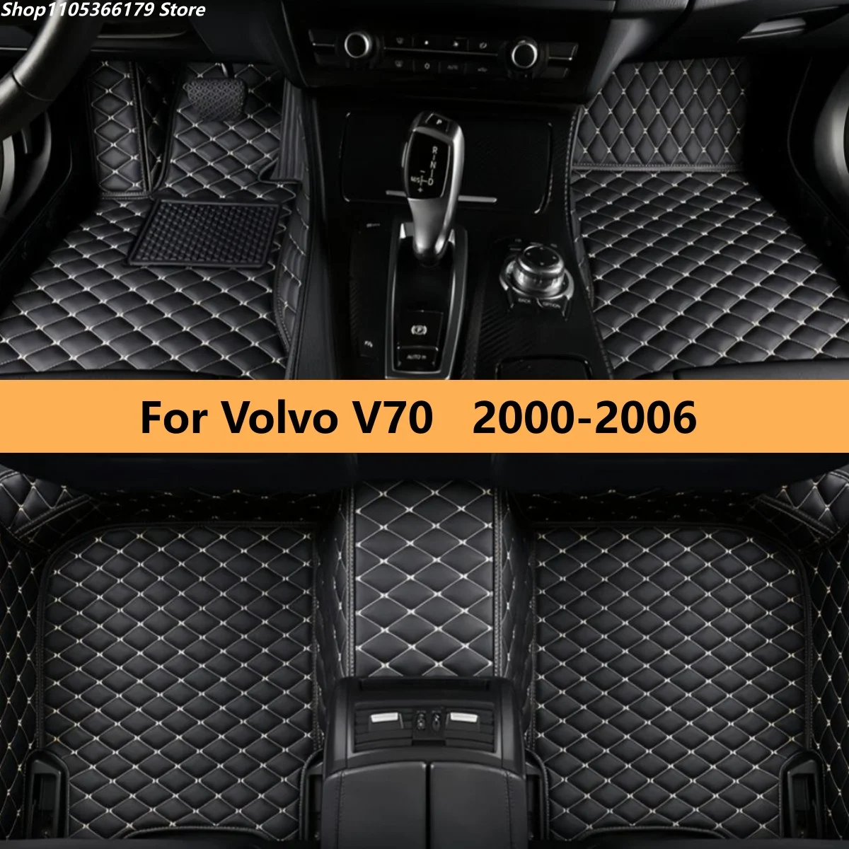 Auto Floor Mats Fit For Volvo V70 2000 2001 2002 2003 2004 2005 2006 Car Leather Carpet Pads Full Set Foot Matts Rugs