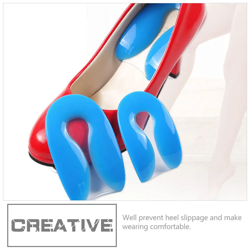 

2Pairs U-Shaped Silicone Heel Pads Cushions Support Pain Relief Foot Care Inserts Shoe Accessories U-Shaped Heel Pad