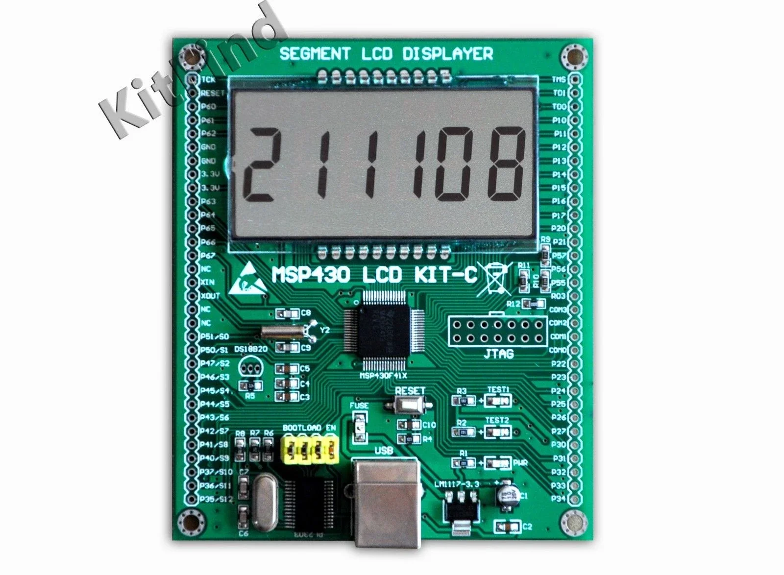 

Макетная плата MSP430 430, обучающая плата с ЖК-дисплеем MSP430F413, сегментный ЖК-дисплей без загрузчика