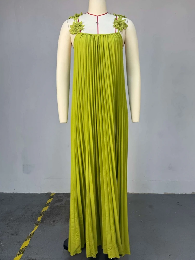 

African Dresses For Women Summer Spring Africa Clothing Sleeveless Ruched Dress Sexy Slim Long Maxi Dress Office Lady Party