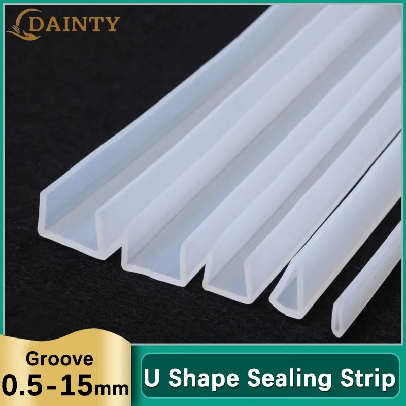 Silicone Rubber U Shape Sealing Strips White Gasket Window Car Door Shower Frameless Glass Edge Weatherstrip Soft Protect Strip