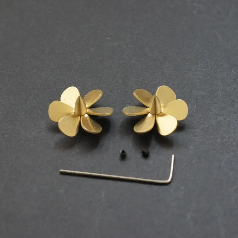 6Blade Brass Propeller CW CCW Set 20mm Diameter 2mm Shaft Hole RC Model Ship Submarine Cargo Vessel Upgrade Spare Parts