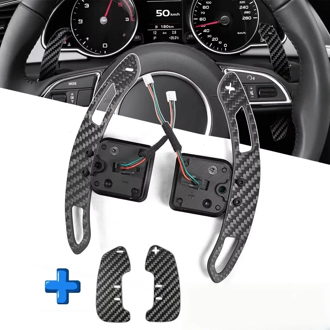 

For Audi B8 B8.5Series A1 A3 A5 Q3 Q5 Q7 S1 S3 S5 SQ5 RS3 RS5 Shift Paddles Extension Magnetic Real Carbon Fiber Paddle Shifter