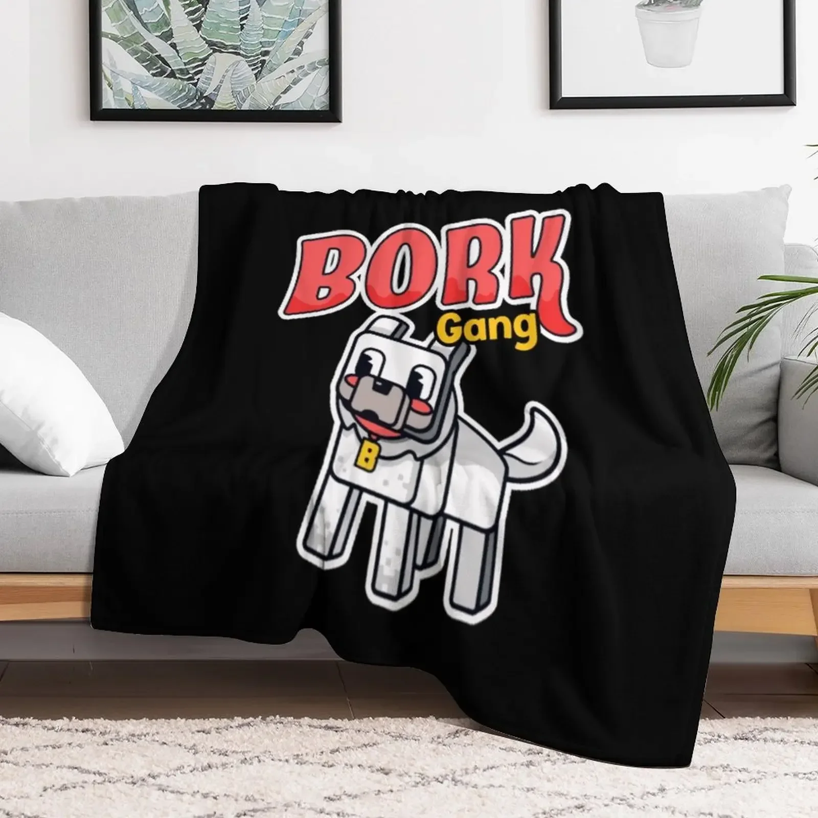 Slogo Bork Gang Throw Blanket Cute Tourist Blankets