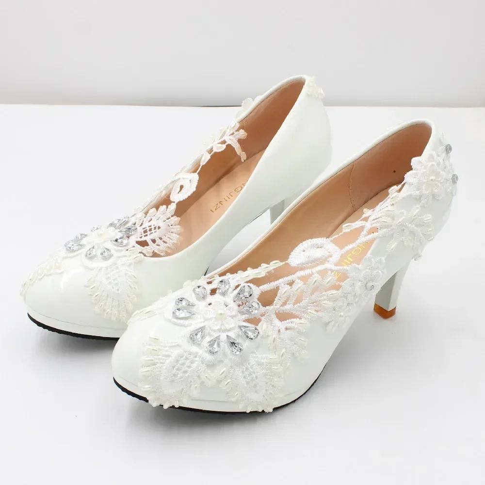 【 Star Cat 】 European and American style white high heeled wedding shoes supply cross-border spot wholesale bride shoes BH2108